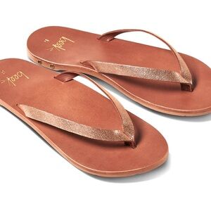Beek Seabird Leather Thong Peony & Tan